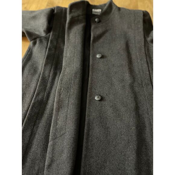 Karen Petites Gray Wool Cashmere Blend Long Coat Women’s Size 10P USA Made - Picture 9 of 14